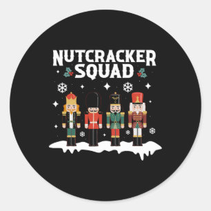 Nutcracker Squad Family Matching Christmas For Men Classic Round Sticker