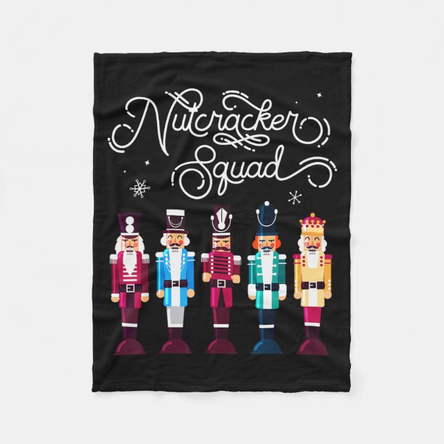 Nutcracker Squad Holiday Christmas Boy Girls Women Fleece Blanket (Front)
