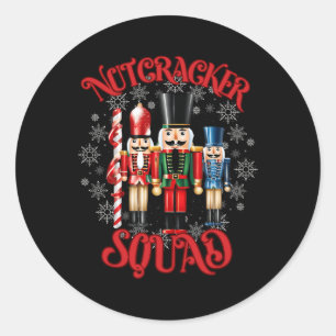 Nutcracker Squad Holiday Christmas Xmas Pajama  Classic Round Sticker