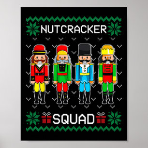 Nutcracker Squad Llet Dance Christmas Matching Fam Poster