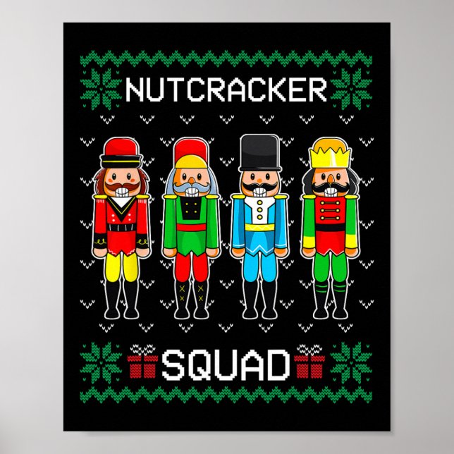 Nutcracker Squad Llet Dance Christmas Matching Fam Poster (Front)