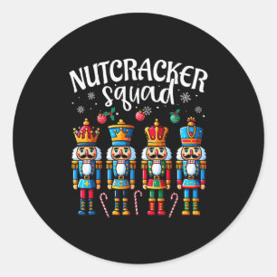 Nutcracker Squad Pajama Merry Christmas Toddler Bo Classic Round Sticker