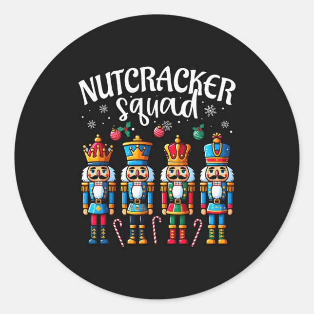 Nutcracker Squad Pajama Merry Christmas Toddler Bo Classic Round Sticker (Front)