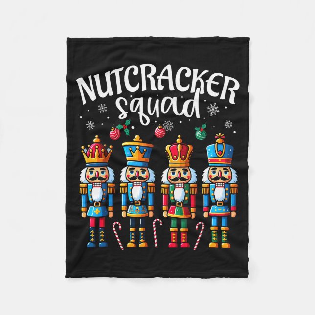Nutcracker Squad Pajama Merry Christmas Toddler Bo Fleece Blanket (Front)