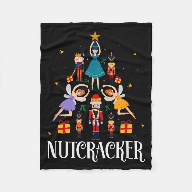 Nutcracker Sugar Fairy Plum Christmas - Nutcracker Fleece Blanket (Front)