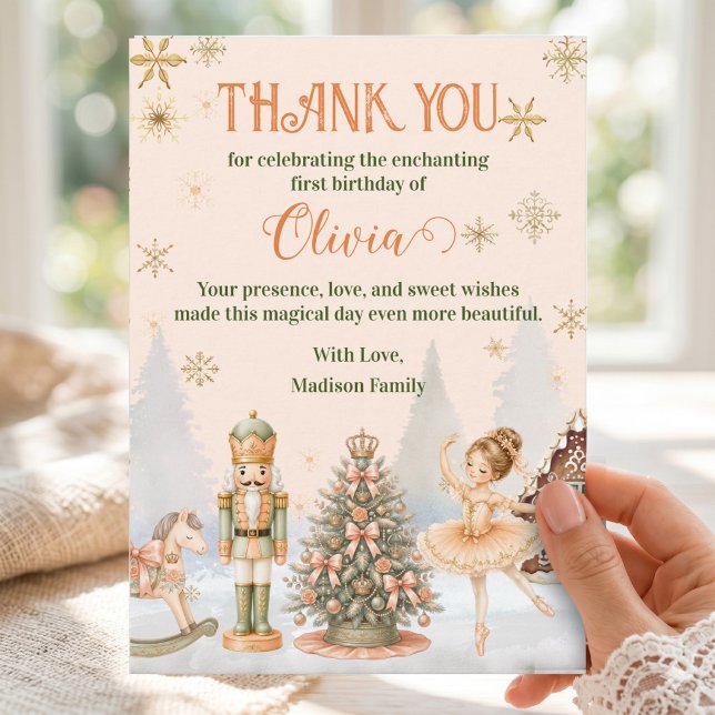 Nutcracker Sugar Plum Ballerina Thank You Card   (Nutcracker Sugar Plum Fairy Ballerina Thank You Card)