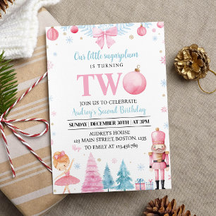 Nutcracker Sugar Plum Fairy Birthday Invitation