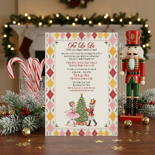Nutcracker & Sugar Plum Fairy Christmas Ballet  Invitation