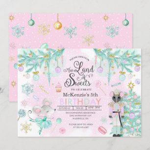 Nutcracker Sugar Plum Fairy Christmas Birthday Invitation