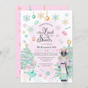 Nutcracker Sugar Plum Fairy Christmas Birthday Invitation