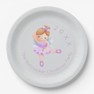 Nutcracker Sugar Plum Fairy Christmas Paper Plate
