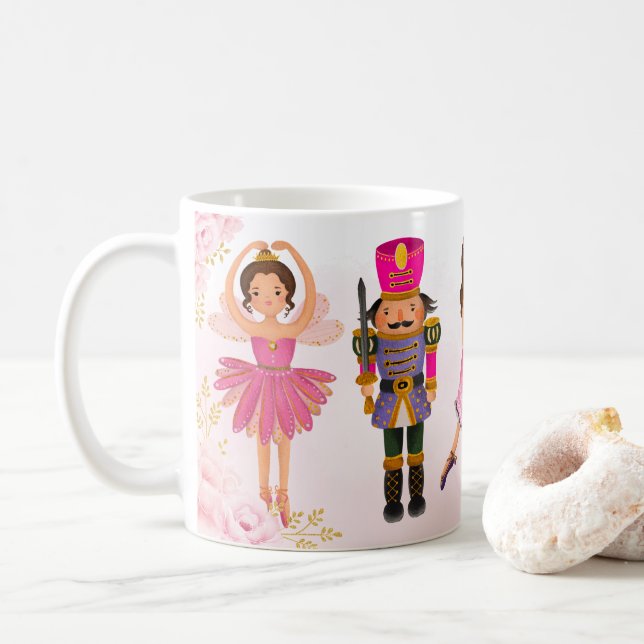 Nutcracker Sugar Plum Fairy Clara Drosselmeyer Coffee Mug (With Donut)