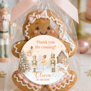 Nutcracker Sugar Plum Fairy Thank You First Bday Classic Round Sticker