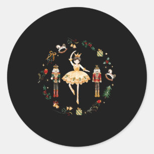 Nutcracker Sugar Plum Fairy Winter Birthday Baby Classic Round Sticker