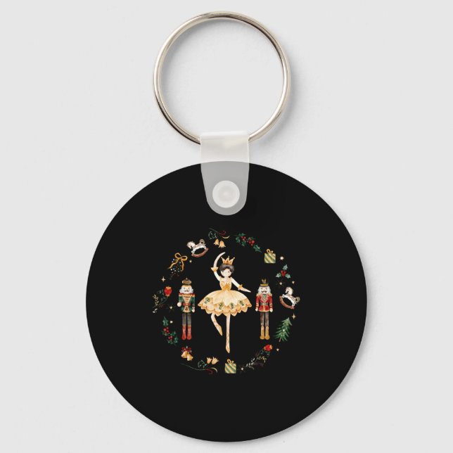 Nutcracker Sugar Plum Fairy Winter Birthday Baby  Key Ring (Front)