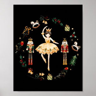 Nutcracker Sugar Plum Fairy Winter Birthday Baby  Poster