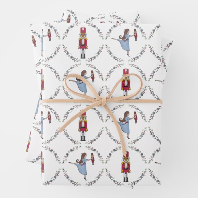 Nutcracker Suite Ballet Classic Christmas Wrapping Paper Sheet (In situ)