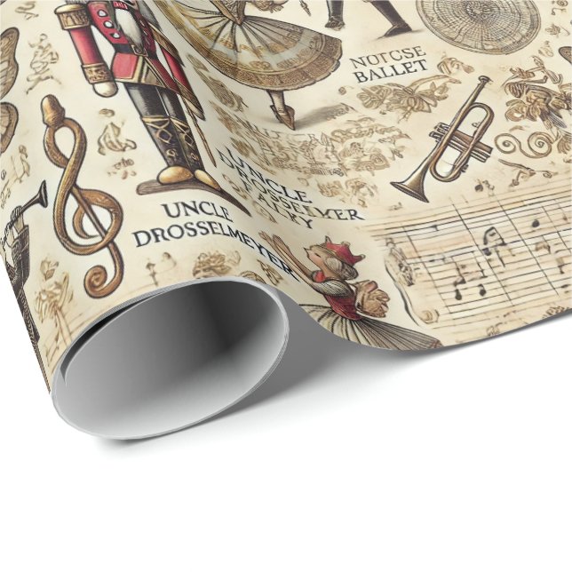 Nutcracker Suite Ballet Musical  Wrapping Paper (Roll Corner)