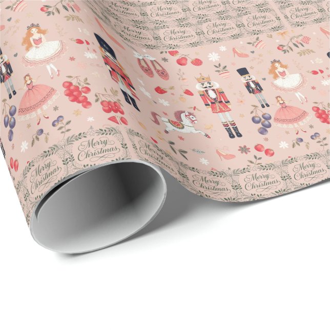 Nutcracker Suite Merry Christmas Sugar Plum Fairy Wrapping Paper (Roll Corner)