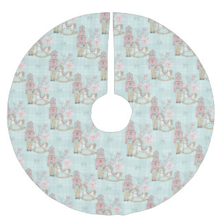 Nutcracker Suite Soldier & Pony Blue Plaid Brushed Polyester Tree Skirt