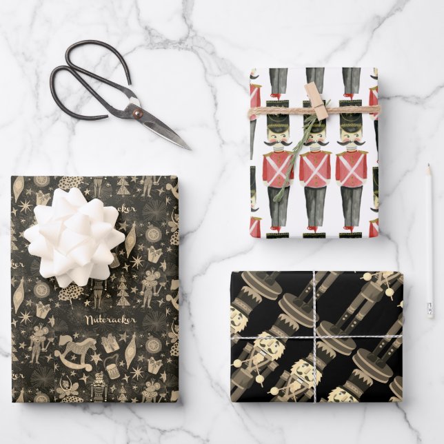 Nutcracker Suite Toy Soldiers Rocking Horses | Wrapping Paper Sheet (Front)