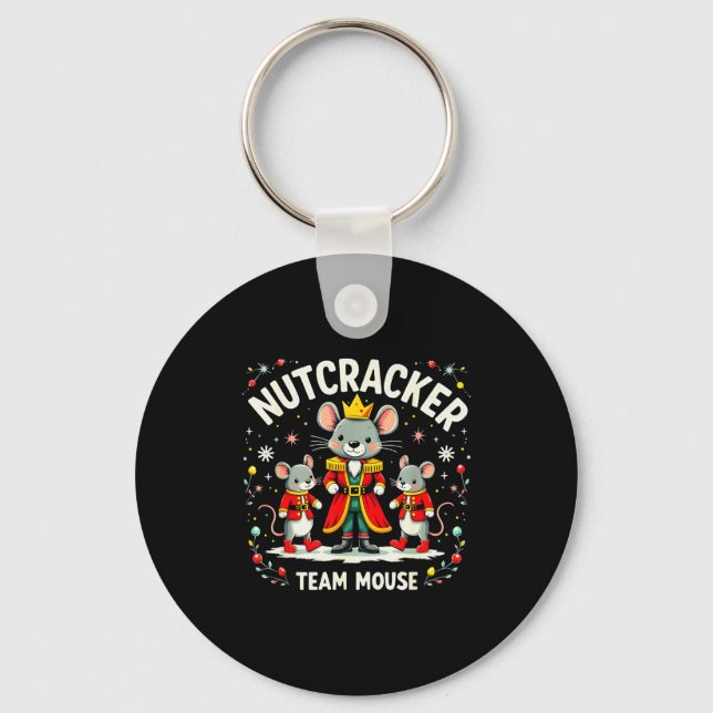 Nutcracker Team Mouse Christmas Ballet Gift Merry  Key Ring (Front)