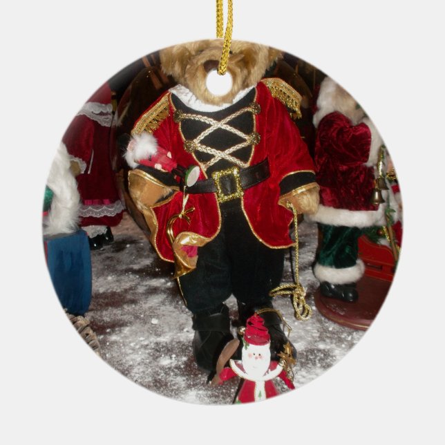 Nutcracker Teddy Bear Christmas Collection Ceramic Tree Decoration (Front)