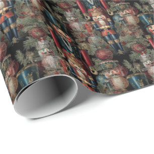 Nutcracker Tiny Pattern Christmas Soldiers Wrapping Paper