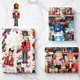 Nutcracker Toss Christmas Candy 3  Wrapping Paper Sheet