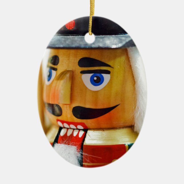Nutcracker Toy Cute Colourful Design Christmas Art Ceramic Tree Decoration (Front)
