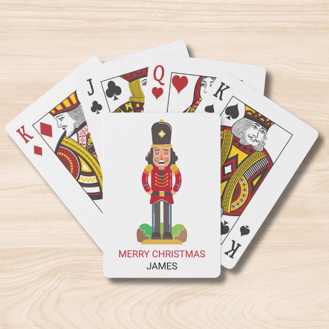 Nutcracker Toy Soldier Christmas Personalised Name Playing Cards (Creator Uploaded)