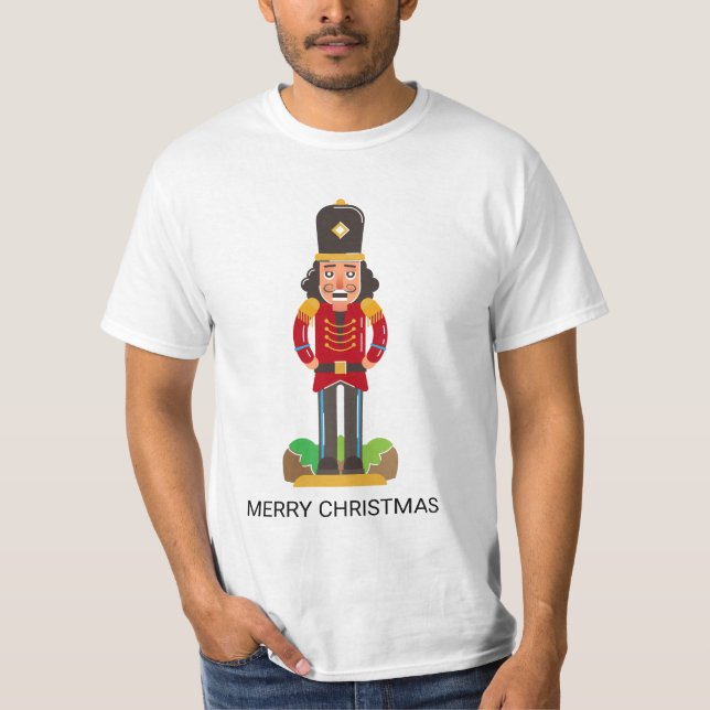 Nutcracker Toy Soldier Christmas Personalised Name T-Shirt (Front)