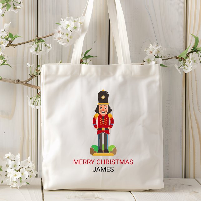 Nutcracker Toy Soldier Christmas Personalised Name Tote Bag (Creator Uploaded)
