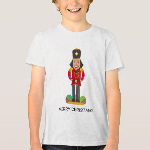 Nutcracker Toy Soldier Christmas Personalised Name Tri-Blend Shirt