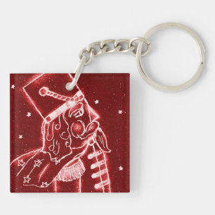 NUTCRACKER TOY SOLDIER in Bright Red Key Ring