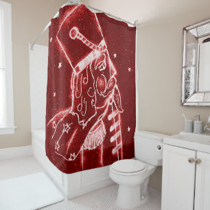 Nutcracker Toy Soldier in Bright Red Shower Curtain