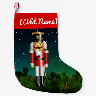 Nutcracker Toy Soldier In Red Uniform Small Christmas Stocking