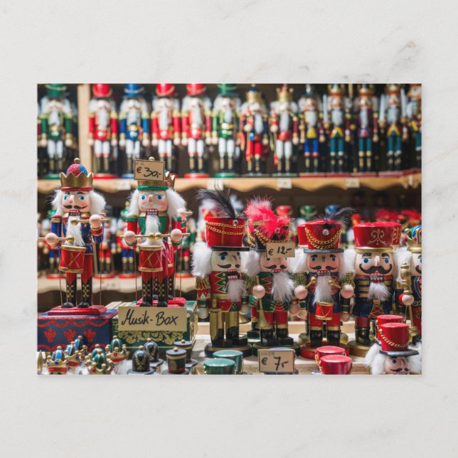 Nutcracker Toys at Austrian Christmas Market Holiday Postcard (Front)