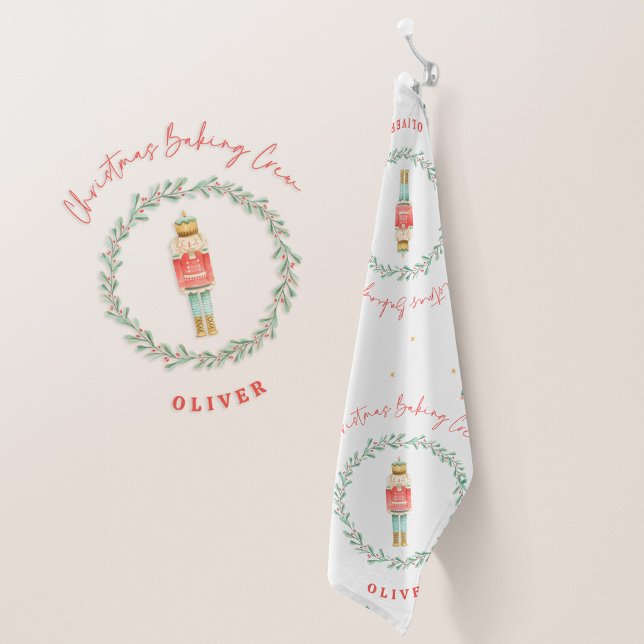 Nutcracker traditional botanical cute Christmas Tea Towel (Creator Uploaded)