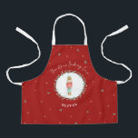 Nutcracker traditional botanical red Christmas Apron<br><div class="desc">Nutcracker watercolor botanical cute special delivery traditional Christmas festive holiday gift red holiday baking crew apron design.</div>