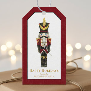 Nutcracker Traditional Christmas Personalized Red  Gift Tags