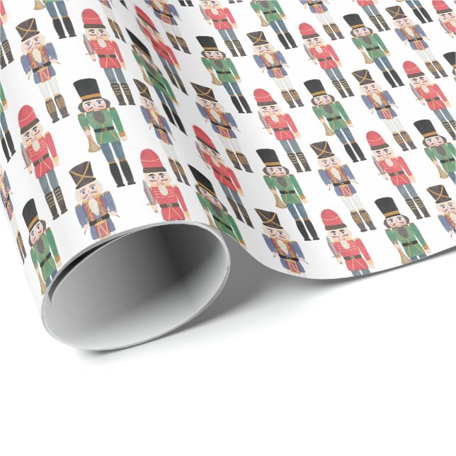 Nutcracker Traditional Family Christmas Holidays Wrapping Paper (Roll Corner)