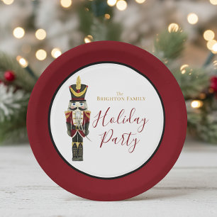 Nutcracker Traditional Holiday Christmas Red  Paper Plate