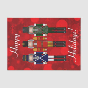 Nutcracker Trio-Red Bokeh-Tissue Wrapping Paper