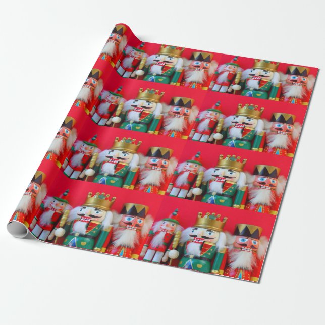 Nutcracker trio wrapping paper (Unrolled)
