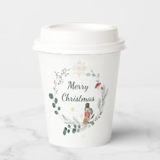 Nutcracker watercolor botanical cute Christmas Paper Cups