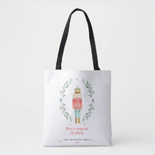 Nutcracker watercolor botanical cute Christmas Tote Bag