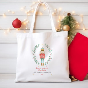 Nutcracker watercolor botanical cute Christmas Tote Bag