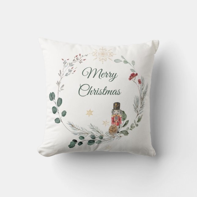 Nutcracker watercolor botanical cute  cushion (Front)