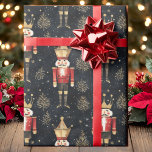 Nutcracker Watercolor Gold Red & Black Christmas Wrapping Paper<br><div class="desc">Nutcracker Watercolor Gold Red & Black Christmas Wrapping Paper</div>